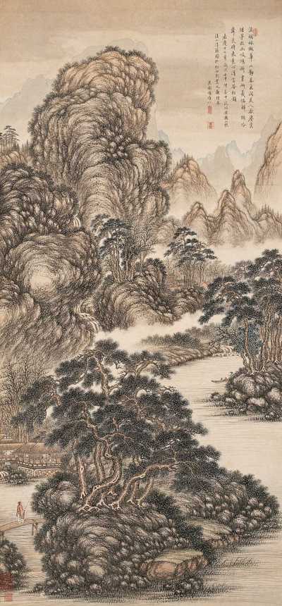 项维仁 壬申（1812）年作 溪山清籁 立轴